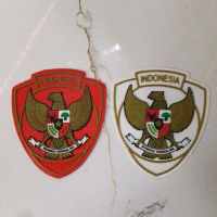 logo garuda timnas 2024 patch rubber timbul 3D pemasangan di pres