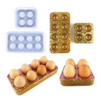 Egg Holder Tray Resin Molds Egg Storage Rack Resin Molds Egg Holes Holder Tray Set Silicone Molds for Egg Tray Container Box