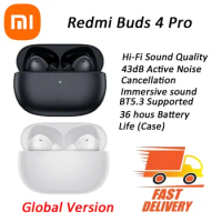Global Version Xiaomi Redmi Buds 4 Pro TWS Earphone Bluetooth 5.3 Active Noise Cancelling 3 Mic Wireless Headphone Hi-Res AUDIO