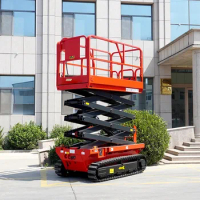 Full The Automatic Aerial Work Wheelchair Scissor Lift Passenger Lift Platform Trolley With 500Kg Rated Load Capacity