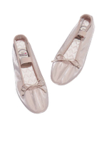 รองเท้าส้นแบนผู้หญิง Flat Wisley Quilted Scrunch สีชมพู