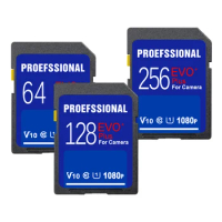 Memory Card 128GB Evo Pro Plus SD Card 64GB Flash 32GB Card SD 256GB U1 U3 4K V10 V30 512GB SD Cards for Camera