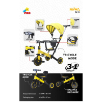 Sepeda Anak Roda 3 - PMB Iora 3 IN 1 Tricycle Dilengkapi Kanopi | Bisa Didorong BK-15 | TM-16 | TM-1