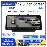 12.3 inch Android 13 QLED for Suzuki Swift 5 2016 - 2020 Car Radio Multimedia Video Player Navigation Stereo Support 4G 5G WIFI