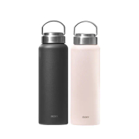 【WOKY 沃廚】提手輕量陶瓷易潔層保溫杯800ml(momo獨家色/保冰保溫瓶)