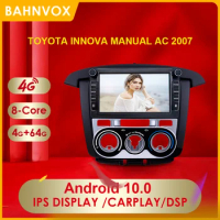 2 Din Android 10.0 Car Radio Multimedia Player For Toyota Innova Manual AC 2007 Carplay DSP 4G IPS Auto GPS Navigation