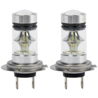 2PCS 12V 24V H7 LED 100W 3030 20SMD 6500K LED Fog Lights Super Bright White Lamp Bulb Headlights for Car