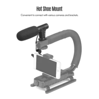 Portable Condenser Stereo Microphone Mic with 3.5mm Jack Hot Shoe Mount for Canon Sony Nikon Camera Camcorder DV Interview