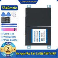 LOSONCOER 7840mAh A1547 Tablet Battery For Apple iPad 6 Air 2 A1547 A1566 A1567 For Apple iPad Air2 iPad6 Battery
