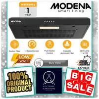 MODENA COOKER HOOD PX-0611BABK PX0611BABK PX 0611 BABK TRIPLE SPEED PREMIUM FILTER SLIM HOOD MODENA