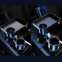 Cup Holder Tray Adjustable Car Tray Table Cell Phone Slot Car Dining Table 360 Degree Rotating Enjoy Food Car Storage Shelf
