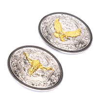 Long Horn Bull Eagle Western Belt Buckle Golden Texas Cowboy Western Buckles