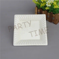 Ceramic square white dish, dinner plate dessert cake dish buffet plate