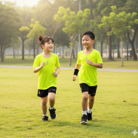 Áo Thể Thao, chạy bộ đa năng - TRẺ EM -  Egan AC02 - XANH CHUỐI, Thoáng Mát, Mềm Mại, Mỏng Nhẹ,