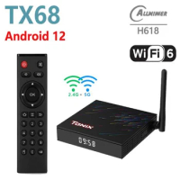 10PCS Tanix TX68 Smart TV BOX Android 12 Allwinner H618 Wifi6 Dual Wifi BT5.0 3D AV1 4K Media Player Set Top Box