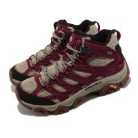 MERRELL 登山鞋 Moab 3 Mid GTX 女鞋 棕 紅 防水 中筒 避震 Vibram 戶外 郊山(ML036866)