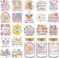 AFRITEE UV DTF Cup Wraps - 20 Sheets Sarcastic Quotes UV DTF Cup Wraps for 16 oz Glass Funny Humorou