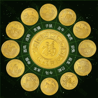 十二生肖金幣紀念章情侶金屬硬幣 指尖把玩幸運幣送長輩中式禮品