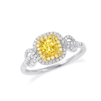【AURORA 歐羅拉】GIA 50分天然黃彩鑽戒 臻愛(Fancy Light Yellow)