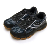 【LOTTO】男 專業防潑水郊山越野跑鞋 CROSS RUN 跨越叢林系列(迷彩黑 6190)