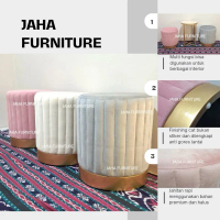 STOOL BULAT SALUR KURSI RIAS ESTETIK Kayu Kokoh Antik Terakit Chairs
