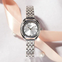 SEIKO-Alba Ladies Quartz Stone Watch with Diamond Casual Simple Summer Watch Crystal Glass Dial 30 Meters Waterproof Fashion