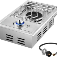 Single Grilling Side Burners for Outdoor Kitchen 15000BTU Liquid Propane Side Burner Convertible to Natural Gas Duty Heavy