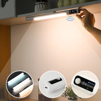 Digital Display Cabinet Light Motion Sensor Wireless Rechargeable Night light For Cabinet Kitchen Indoor Lighting LED Bar light