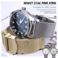 Watch Bracelet For IWC PORTOFINO PORTUGIESER Metal Strap Watch Accessories 20 22mm Milanese Stainless Steel Watch Band Chain