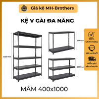 Kệ V Gài thông minh Đa Năng lắp không cần ốc - Mâm 400x1000 - 3,4,5 Tầng - Màu TRẮNG, ĐEN - Kệ sắt đ