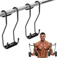 Dumbbell Spotter Hooks for bench press connecting and hanging dumbbells to barbells - with cowhide l