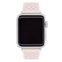COACH Apple Watch 錶帶 38/40/41mm適用 母親節送禮 送禮首選- 粉色珠光矽膠錶帶(不含手錶)