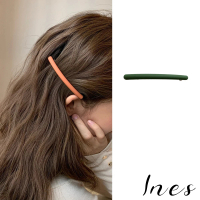【INES】一字髮夾/韓國設計法式極簡磨砂百搭一字髮夾 彈簧夾(9色任選)