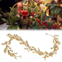 Gift Xmas Tree Hanging Wreath Wedding Ornament Artificial Plants Happy New Year Christmas Garland Gold Berries Vine