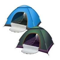 【Petvibe】全自動速開雙門2-3人拋帳1入(速開帳篷/秒開帳/沙灘帳篷/自動帳篷/速開帳篷/野餐帳篷/簡易帳)