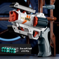 Manual Revolver Toy Gun Pistol Soft Bullets Handgun Foam Darts Blaster Weapon Toy For Adults Boys Kids Shooting Games