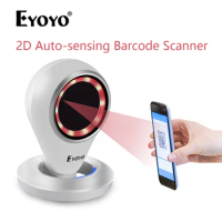 Eyoyo 2D QR Desktop Barcode Scanner USB Wired Handsfree Platform Scanner Capture Barcodes From Screen Omnidirectional For Retail