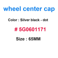 200pcs 56mm 65mm Dot Smooth Black Silver Car Wheel Center Cap Hub Caps Rims Badge For 5G0601171 6CD601171
