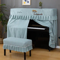 European Style Piano Cover Sets Home Decor Full Cover Dustproof Piano Cover Stool Seats Cover Piano Furniture Protective Cover