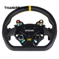 SIMSONN D-Shaped Round Steering Wheel Racing Wheel Compatible with G29 for Logitech T300 for Thrustmaster