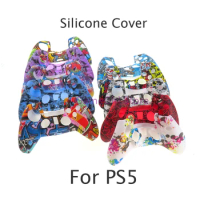 10pcs Water Transfer Printing Silicone Skin Cover Protective Case for PlayStation5 PS5 Controller Replacement Accessories