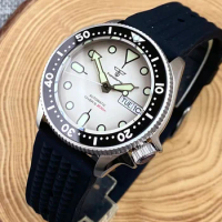 SKX Mod SKX013 37MM Small Diver NH36 Automatic Wristwatch 200m Diving Waterproof Steel Men Watch White/Orange/Black Dial Rejor