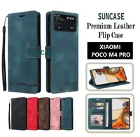 SUNCASE Poco M4 Pro 5G cover hp model dompet multi fungsi flip case wallet leather SUNCASE RED