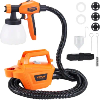 Paint Sprayer 800W Electric Spray Paint Gun with 10FT Air Hose 1300ml Container and 3 Spray Patterns, 4 Nozzles HVLP Spray Gun