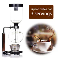 3 Cup Syphon Pot Coffee Maker Set Filter Siphon Coffee Pot Teapot Siphon Heat Resistant Household Pot Coffee Utensils