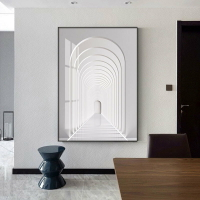 現代簡約裝飾畫建筑空間玄關掛畫時光隧道客廳走廊過道樓梯豎版畫