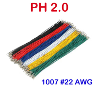 Kabel Penyambung Terminal, PH2.0, 2mm Kedudukan, # 22AWG, Kepala Berganda, Tersedia dalam 8cm, 10cm,