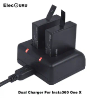 Dual Battery Charger for Insta360 One X,5V 2A Dual Charging Dock with Micro USB Cable &amp; LED Indicator Insta360 One X Accessories