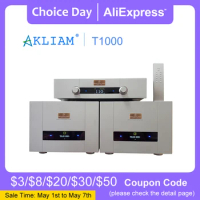 AkLIAM Designed GOLDMUND TELOS 1000 PRO Fully Balanced Remote Control HIFI Tube Pre Amp &amp; Mono Power Amplifier 8 Ohm 550W+550W