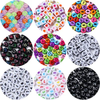 1Pack Colorful Round Square Weaving String Acrylic Beads Materials Children DIY Bracelet Necklace Jewelry Art Crafts Accessories